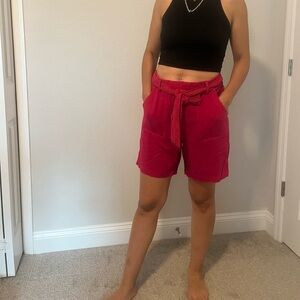 Soft Surroundings Fuchsia Summer Breeze Solid Gauze Shorts Size(10-12)